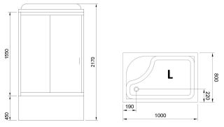 Душевая кабина Royal Bath BP левая стекло прозрачное 100x80см RB8100BP2-T-L